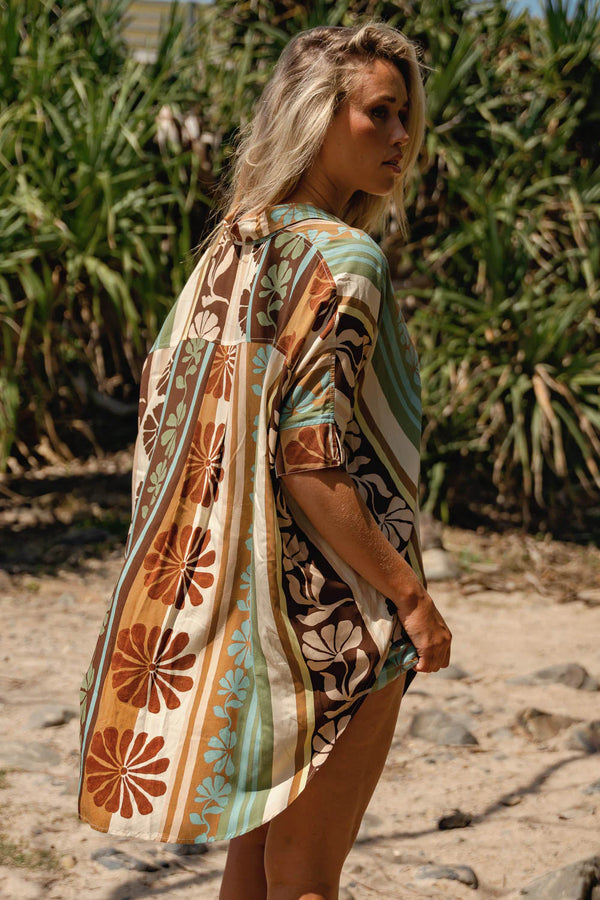River Shirt Cacao Mist Print