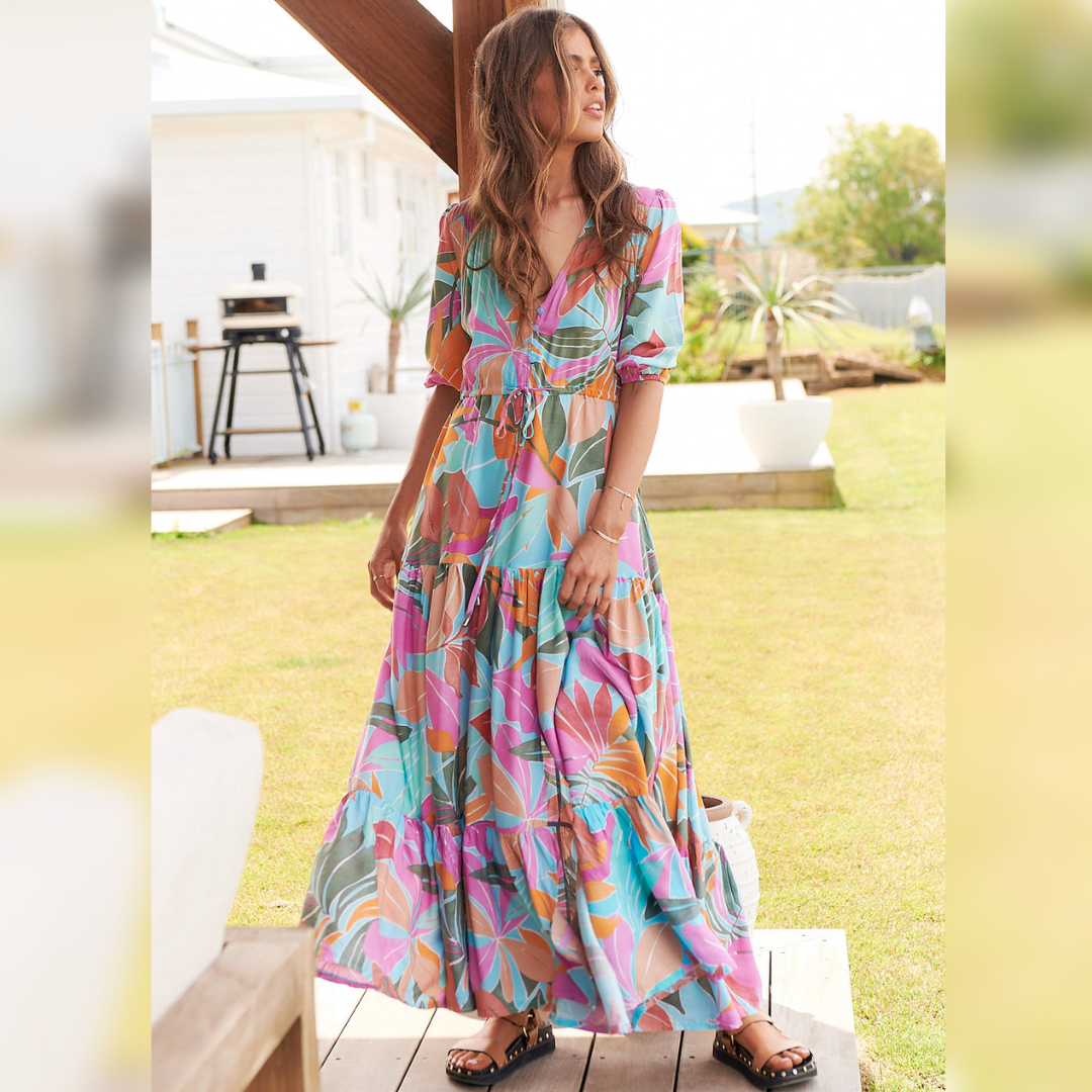 jaase tessa maxi dress Tessa Maxi Dress Kiawah Print by Jaase – Kenzie Tenzie