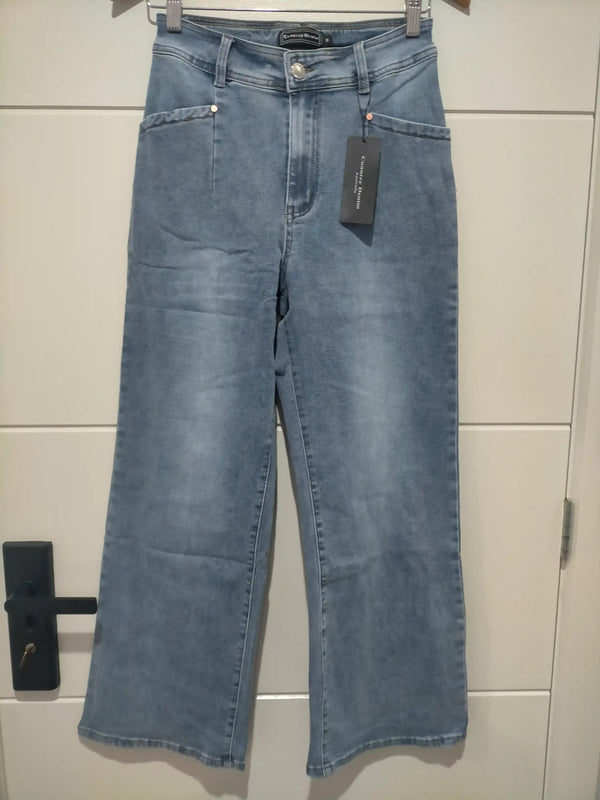 J-Lo Wide Leg Crop Jeans ~ Vintage Mid Blue