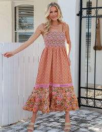 Natalia Strap Maxi Dress ~ Vintage Rust Floral Print