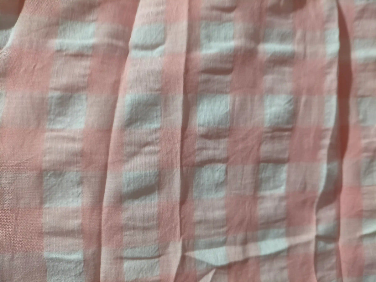 Spring Check Midi Dress Blush Print