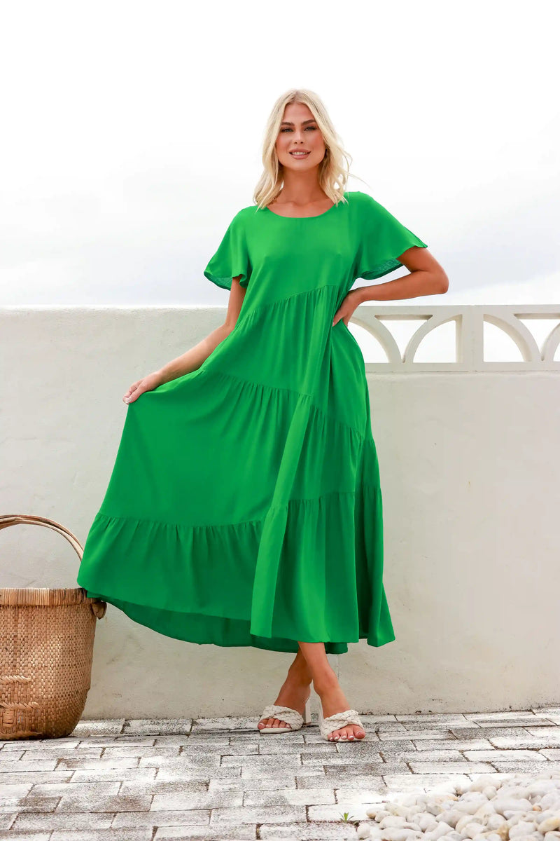 Alessia Linen Maxi Dress - Green