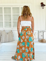 Rocky Maxi Skirt Aqua Fields print