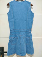 Bayside Denim Button Front Mini Dress Mid Blue Kenzie Tenzie