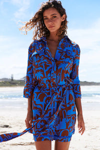 Beverly Shirt Dress Desert to Sea Print Kenzie Tenzie