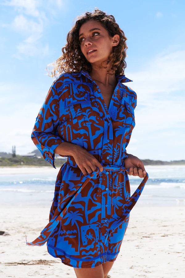 Beverly Shirt Dress Desert to Sea Print Kenzie Tenzie