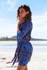 Beverly Shirt Dress Desert to Sea Print Kenzie Tenzie
