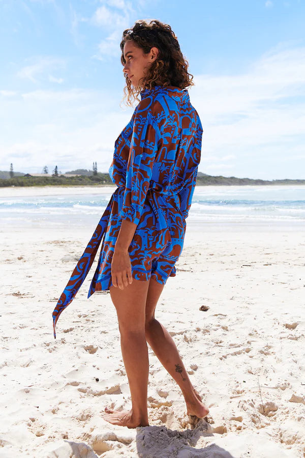 Beverly Shirt Dress Desert to Sea Print Kenzie Tenzie