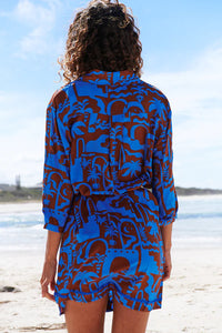 Beverly Shirt Dress Desert to Sea Print Kenzie Tenzie