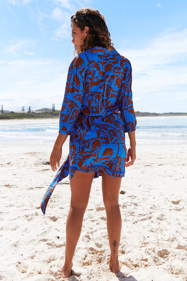 Beverly Shirt Dress Desert to Sea Print Kenzie Tenzie
