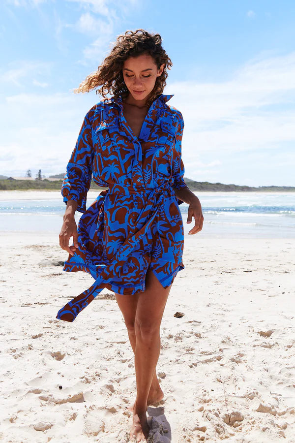 Beverly Shirt Dress Desert to Sea Print Kenzie Tenzie