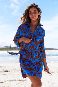Beverly Shirt Dress Desert to Sea Print Kenzie Tenzie