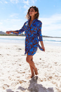 Beverly Shirt Dress Desert to Sea Print Kenzie Tenzie