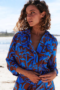 Beverly Shirt Dress Desert to Sea Print Kenzie Tenzie