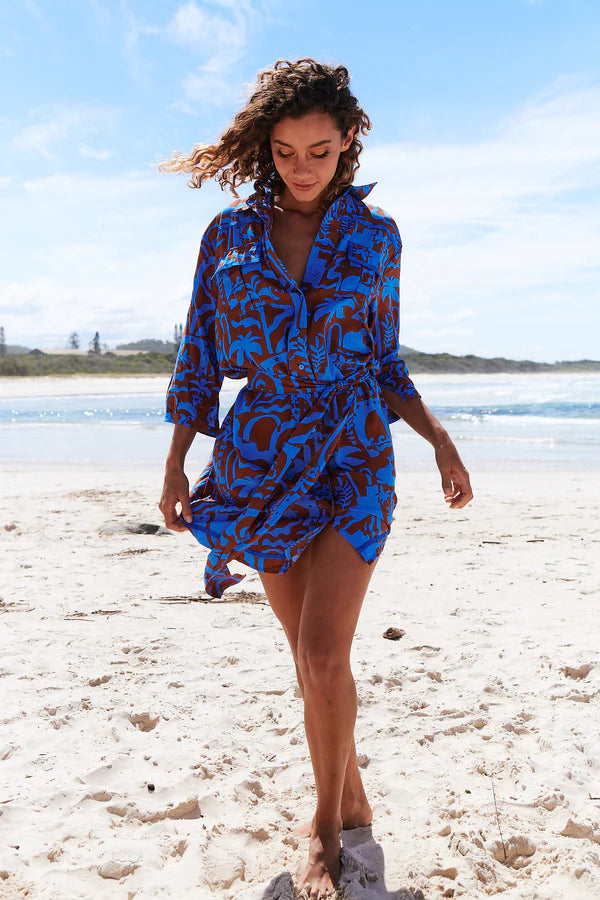 Beverly Shirt Dress Desert to Sea Print Kenzie Tenzie