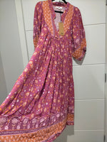 Boheme Midi Dress Merlot Print Kenzie Tenzie