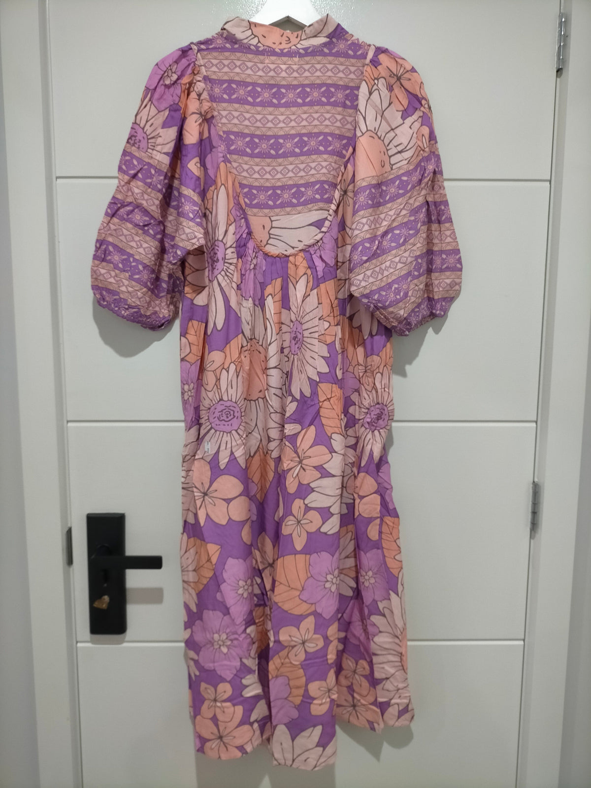 Boheme Midi Dress Purple Rain Print Kenzie Tenzie