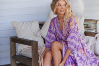 Boheme Midi Dress Purple Rain Print Kenzie Tenzie