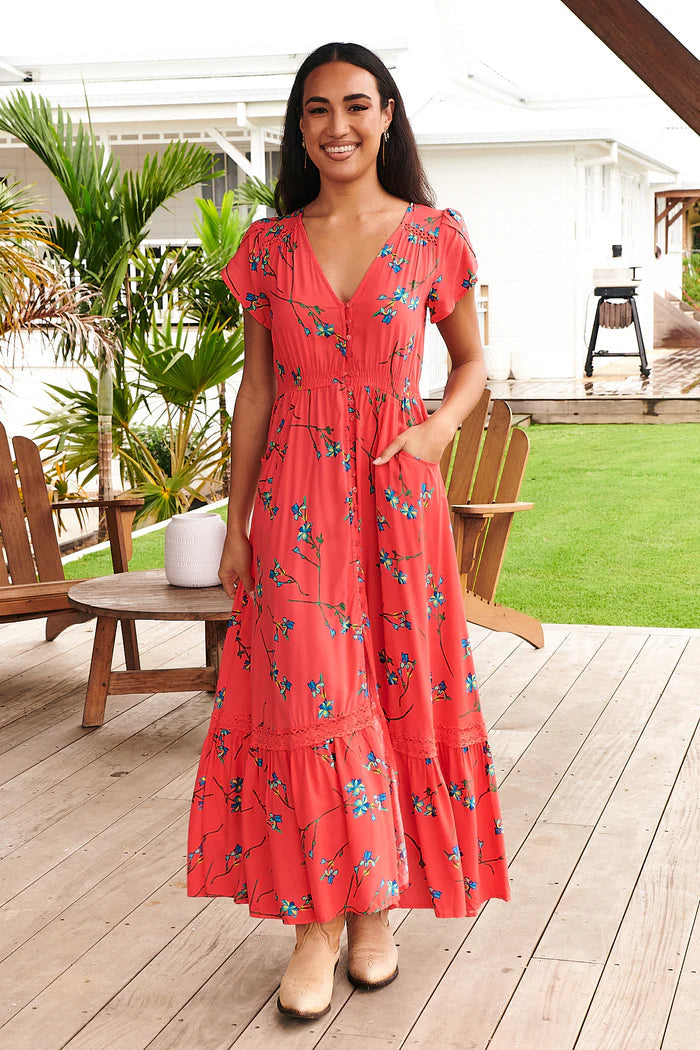Carmen Maxi Dress Babylon Flower print Kenzie Tenzie