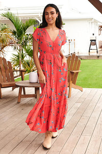 Carmen Maxi Dress Babylon Flower print Kenzie Tenzie