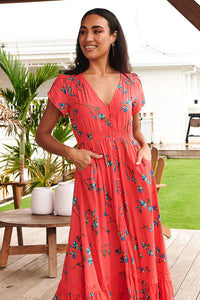 Carmen Maxi Dress Babylon Flower print Kenzie Tenzie