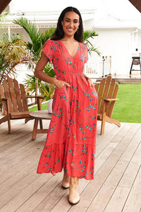 Carmen Maxi Dress Babylon Flower print Kenzie Tenzie