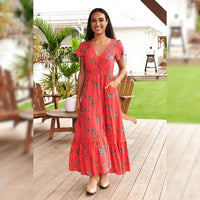 Carmen Maxi Dress Babylon Flower print Kenzie Tenzie