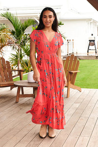 Carmen Maxi Dress Babylon Flower print Kenzie Tenzie