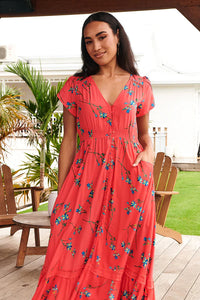 Carmen Maxi Dress Babylon Flower print Kenzie Tenzie