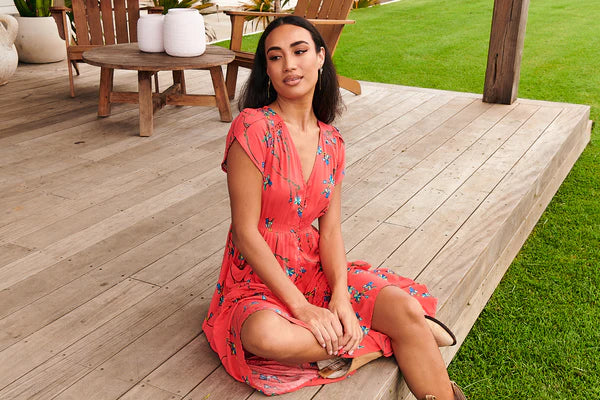 Carmen Maxi Dress Babylon Flower print Kenzie Tenzie