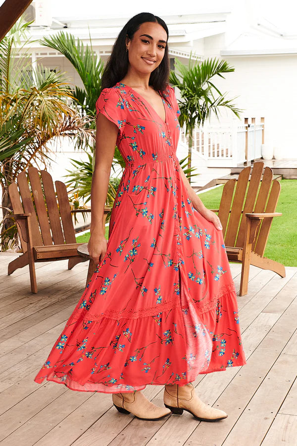 Carmen Maxi Dress Babylon Flower print Kenzie Tenzie