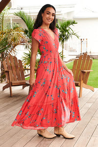 Carmen Maxi Dress Babylon Flower print Kenzie Tenzie