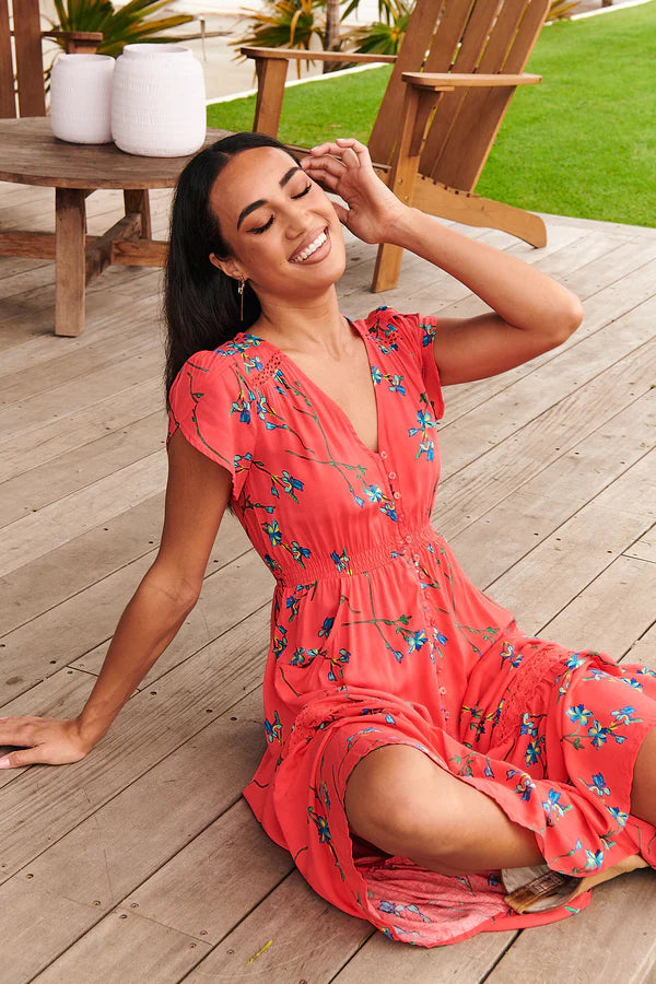 Carmen Maxi Dress Babylon Flower print Kenzie Tenzie