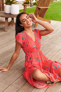 Carmen Maxi Dress Babylon Flower print Kenzie Tenzie