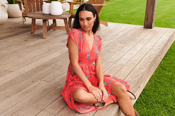 Carmen Maxi Dress Babylon Flower print Kenzie Tenzie