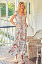 Carmen Maxi Dress Orange Blossom Print Kenzie Tenzie