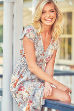 Carmen Maxi Dress Orange Blossom Print Kenzie Tenzie