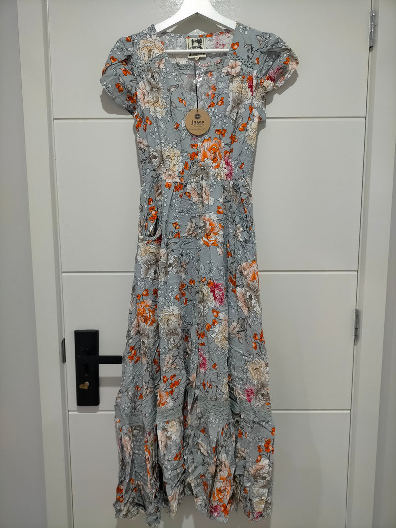 Carmen Maxi Dress Orange Blossom Print Kenzie Tenzie