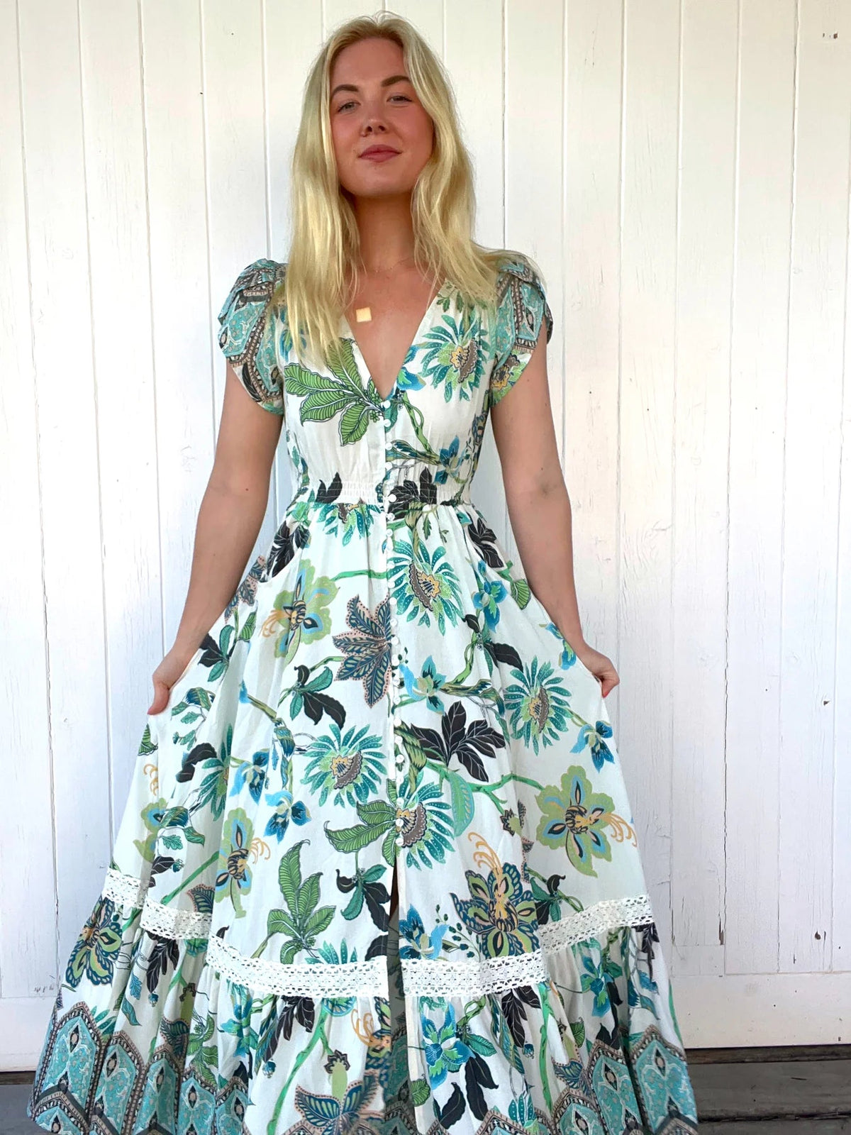 Carmen Maxi Dress Utopia print Kenzie Tenzie