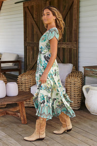 Carmen Maxi Dress Utopia print Kenzie Tenzie