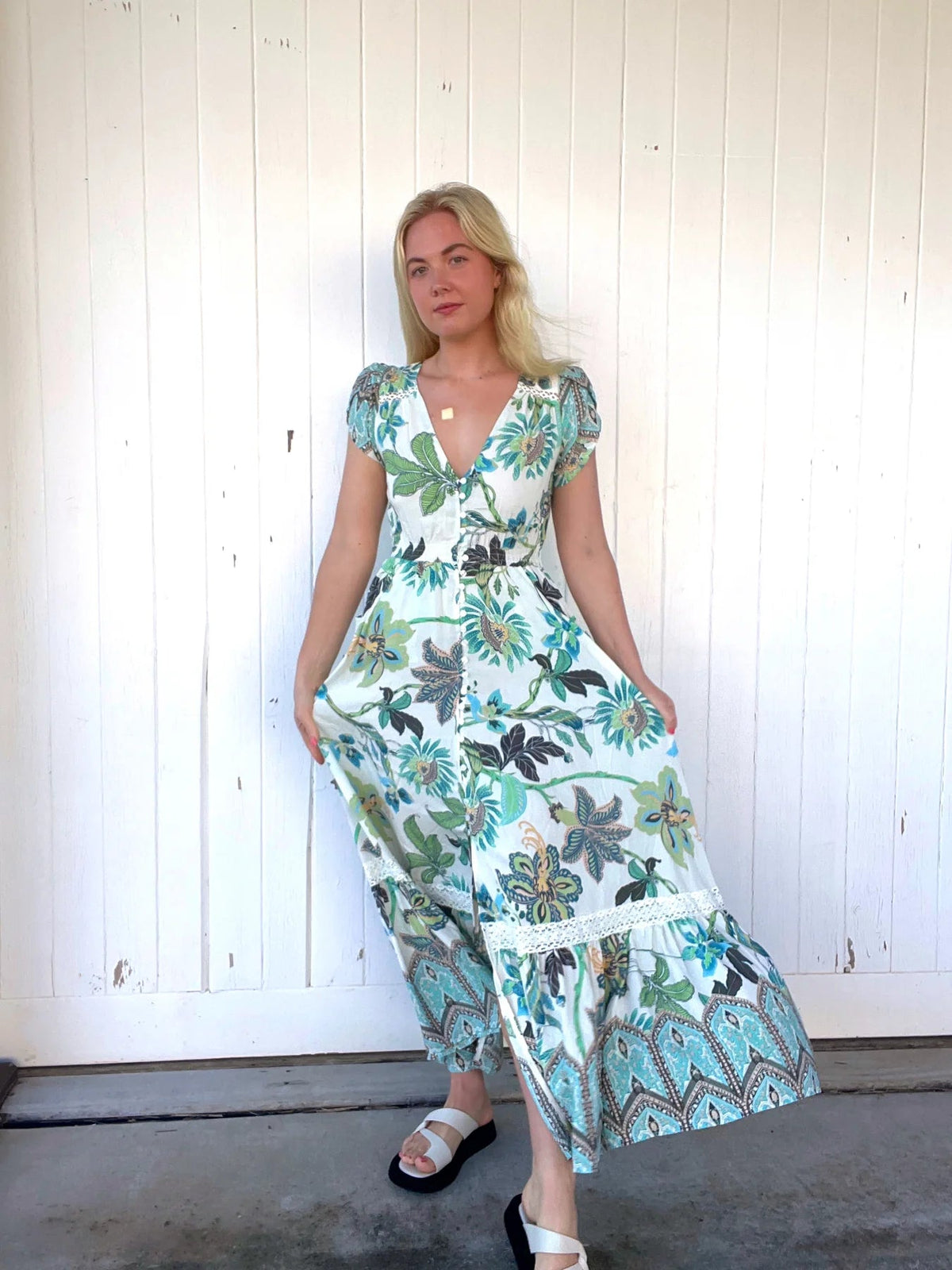Carmen Maxi Dress Utopia print Kenzie Tenzie