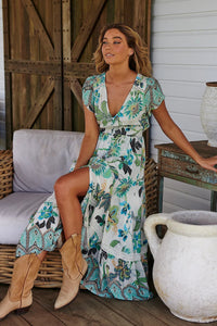 Carmen Maxi Dress Utopia print Kenzie Tenzie