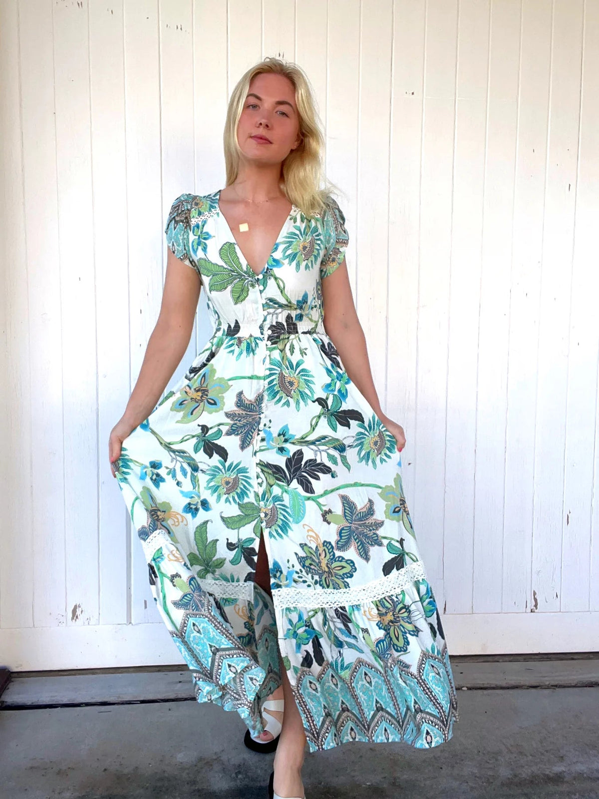 Carmen Maxi Dress Utopia print Kenzie Tenzie