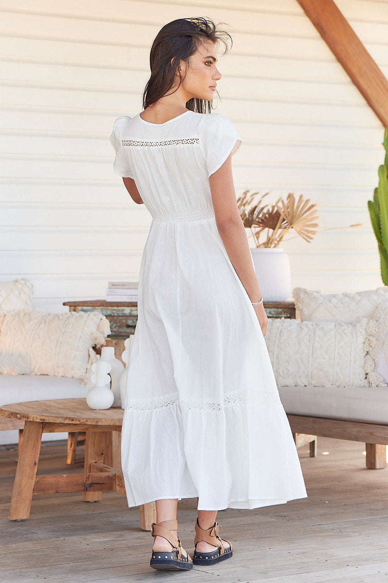 Carmen Maxi Dress White Poppy Kenzie Tenzie