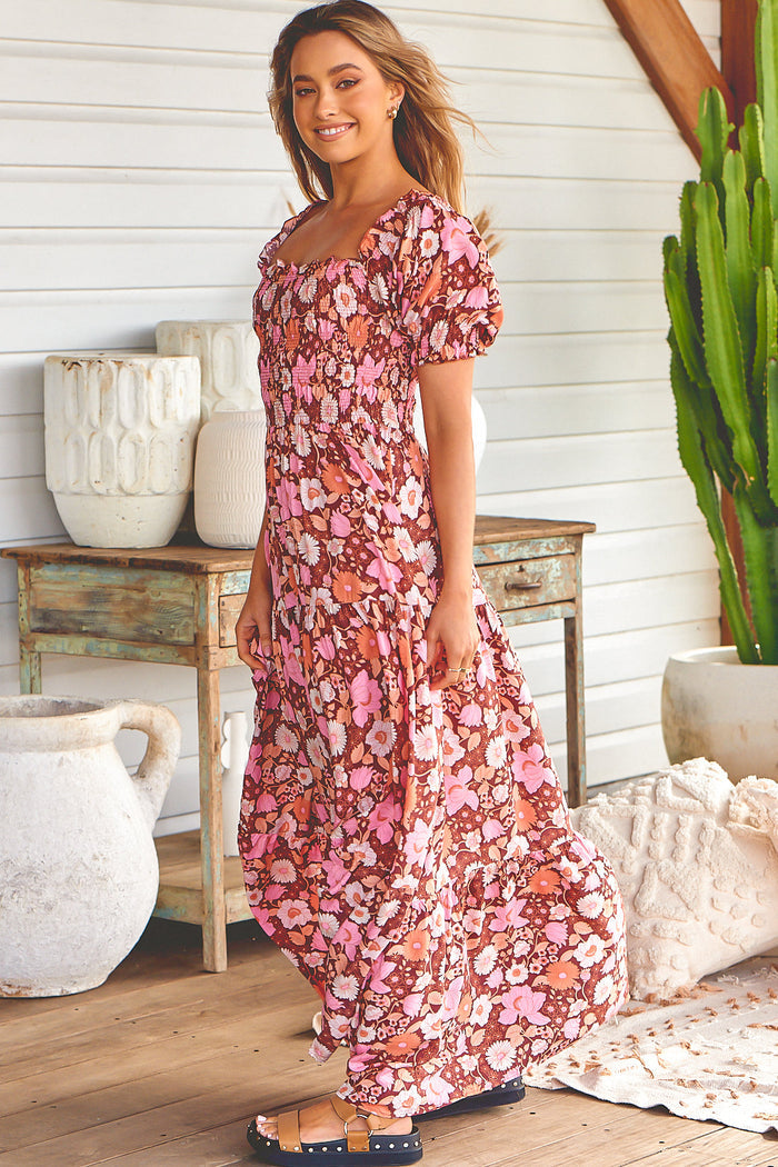 Claudette Maxi Dress Pixie print Kenzie Tenzie