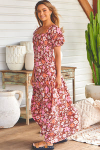 Claudette Maxi Dress Pixie print Kenzie Tenzie