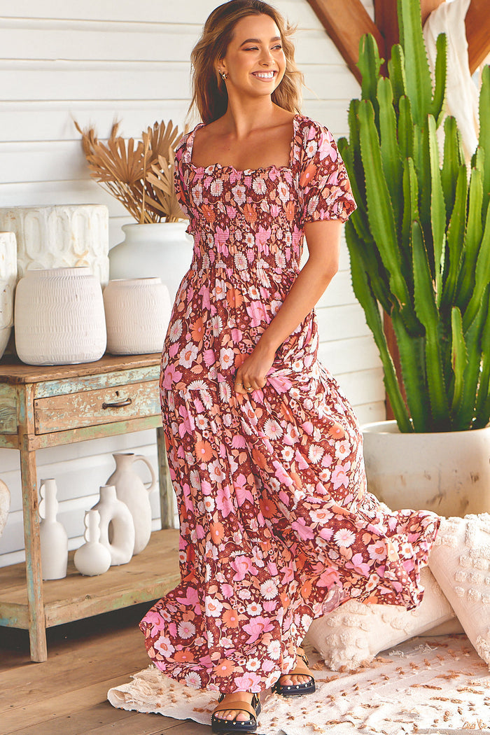 Claudette Maxi Dress Pixie print Kenzie Tenzie