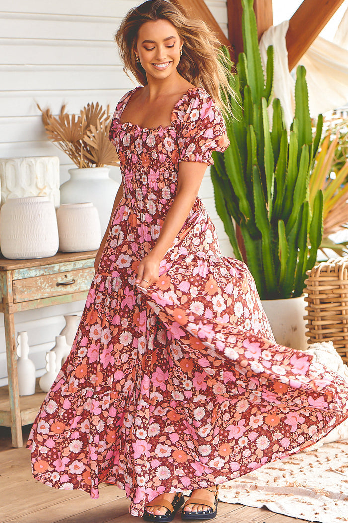 Claudette Maxi Dress Pixie print Kenzie Tenzie