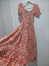 Claudette Maxi Dress Wilderness Cherry print Kenzie Tenzie