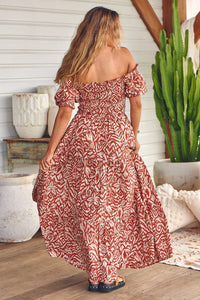 Claudette Maxi Dress Wilderness Cherry print Kenzie Tenzie